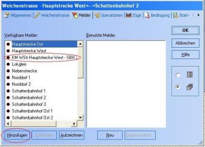 Eigenschaften der Weichenstraße